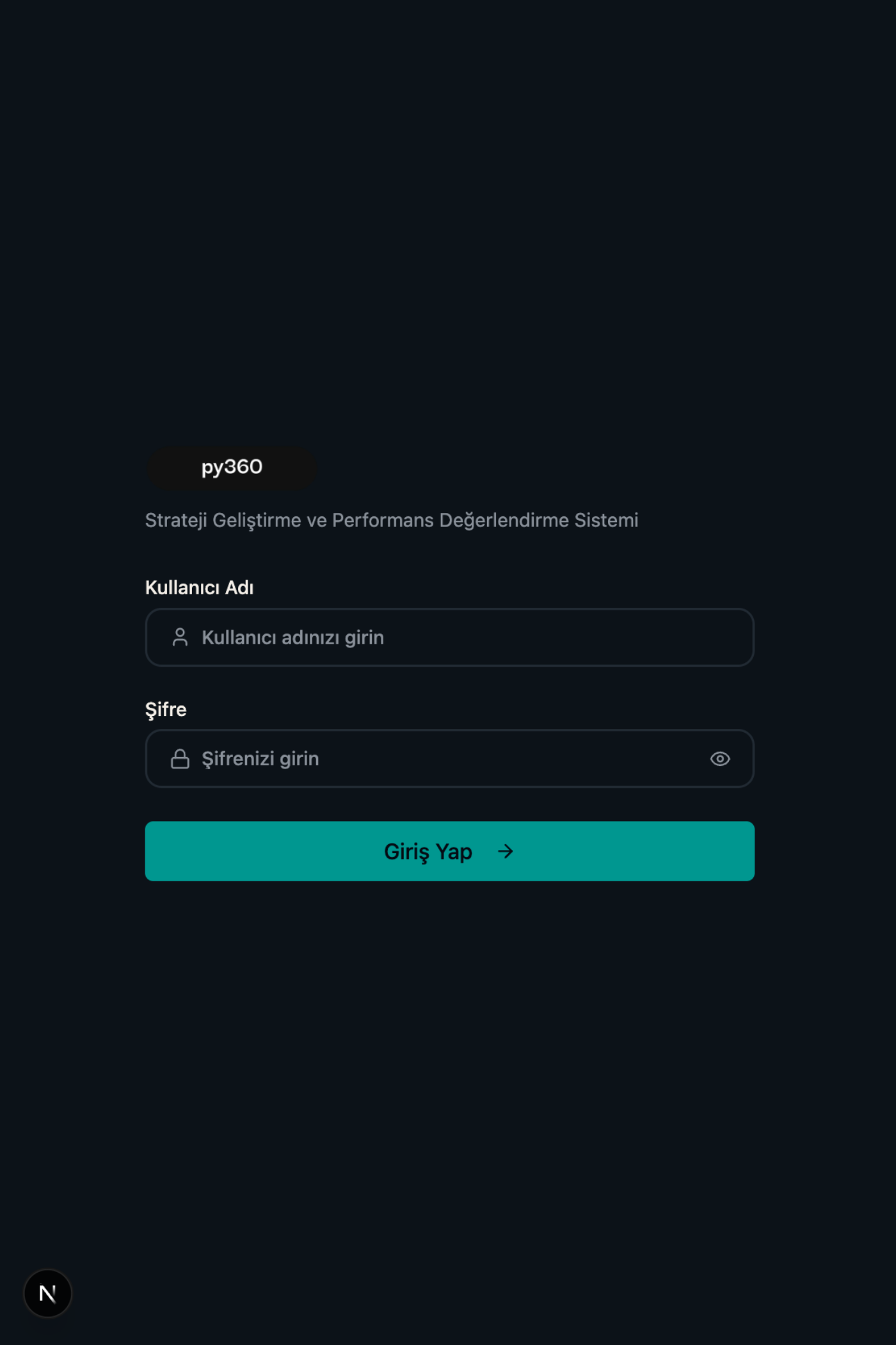 PY360 login screen